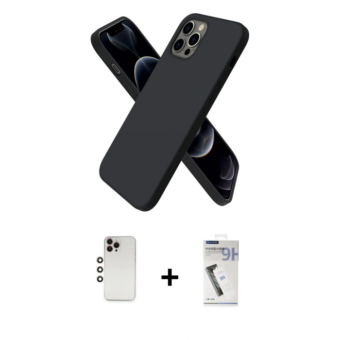 ieg™ iPhone 12 Pro Max Kılıf Kozmos Yansıma Özel Seri - Şeffaf Uv Polymer Nano Ekran Koruyucu + Gökkuşağı Shine Kamera Lens