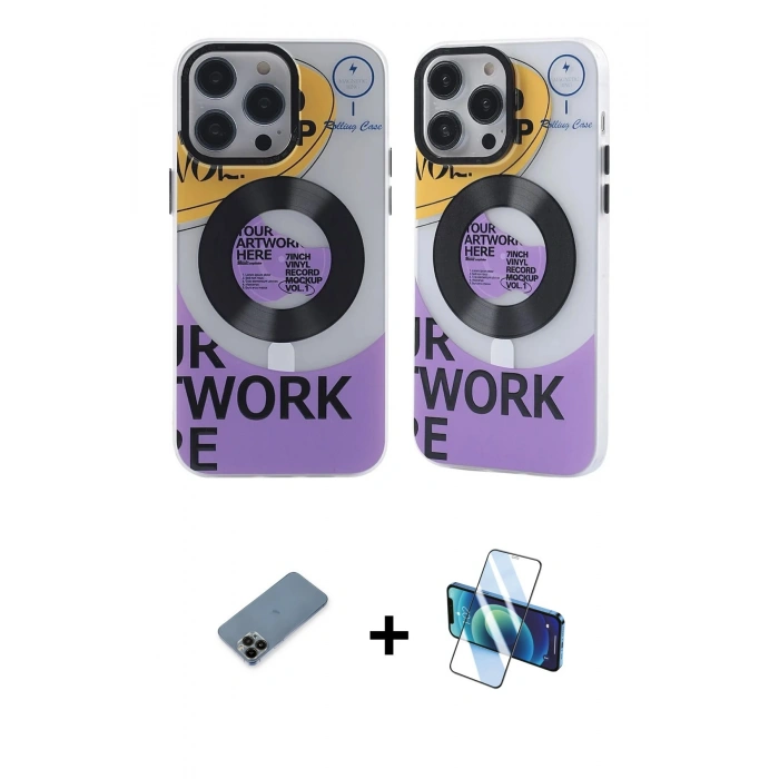 ieg™ iPhone 12 Pro Max Kılıf Nova Doku Koleksiyonu - Siyah 3D Antistatik Seramik Nano Ekran Koruyucu + Siyah Shine Kamera Lens Koruma Cam