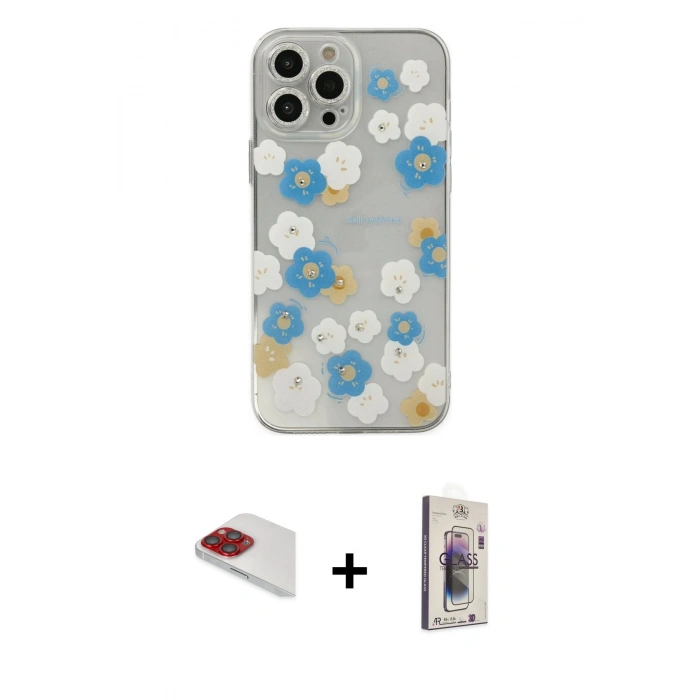 ieg™ iPhone 13 Pro Max Kılıf Eksen Asil Prime - Siyah Bilvis 3D Cam Ekran Koruyucu + Kırmızı Pers Alüminyum Kamera Lens