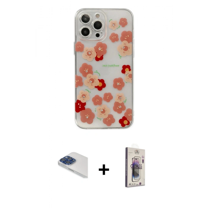 ieg™ iPhone 13 Pro Max Kılıf Eksen Asil Prime - Siyah Bilvis 3D Cam Ekran Koruyucu + Lacivert Pers Alüminyum Kamera Lens