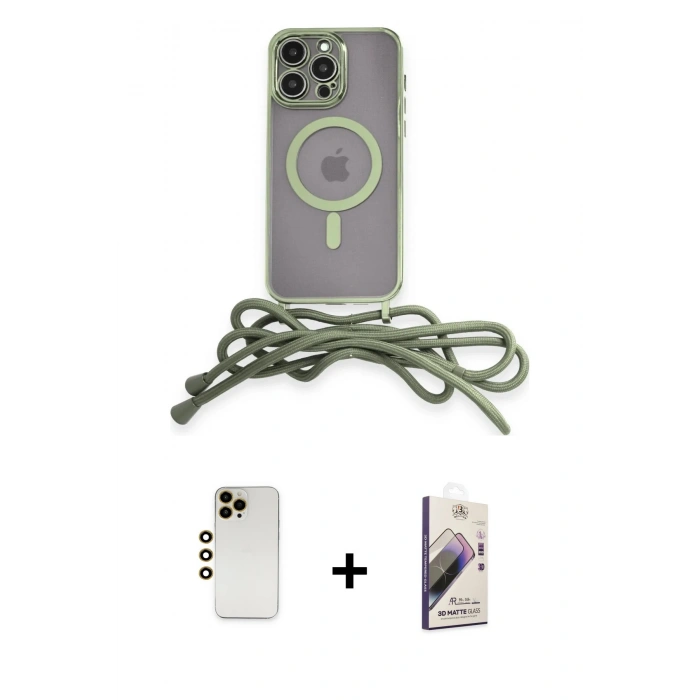 ieg™ iPhone 13 Pro Max Kılıf Eksen Özel Seri - Siyah Bilvis 3D Mat Cam Ekran Koruyucu + Gold Shine Kamera Lens