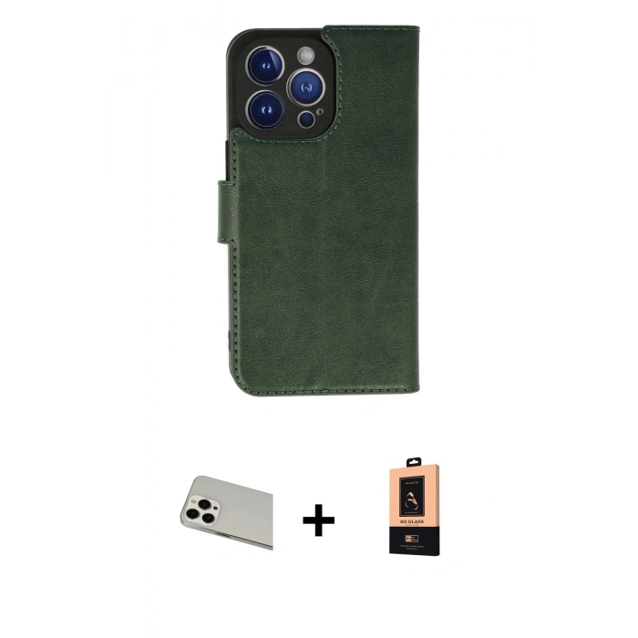 ieg™ iPhone 13 Pro Max Kılıf Siluet Işık Serisi - Şeffaf Maxco Cam Ekran Koruyucu + Beyaz Rainbow Kamera Lens Koruma Cam
