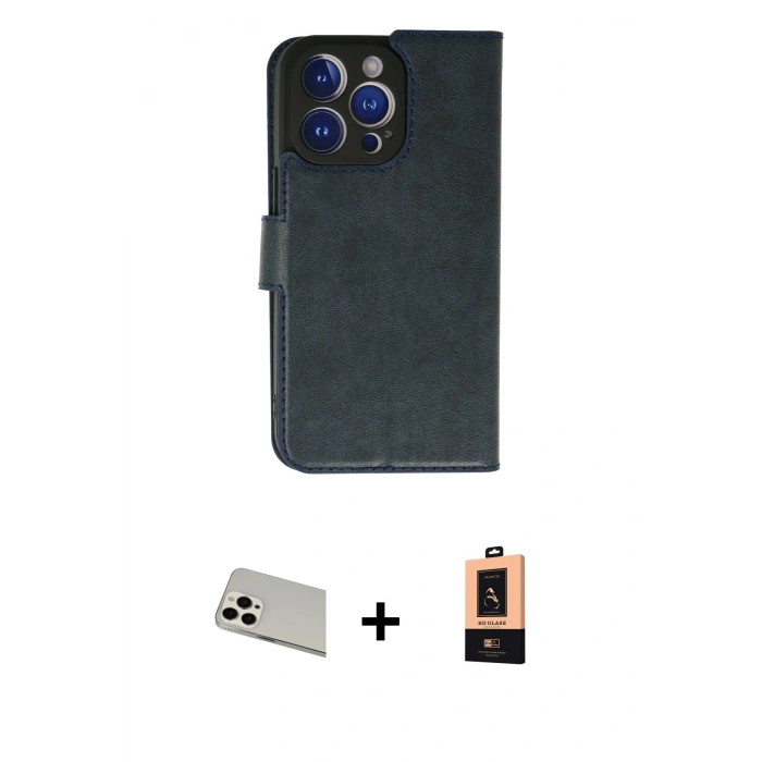 ieg™ iPhone 13 Pro Max Kılıf Siluet Işık Serisi - Şeffaf Maxco Cam Ekran Koruyucu + Beyaz Rainbow Kamera Lens Koruma Cam