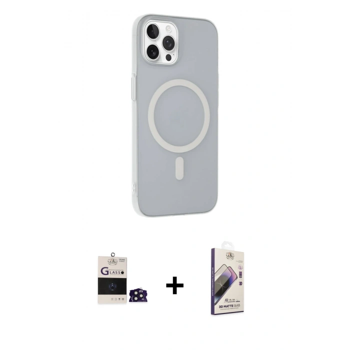 ieg™ iPhone 14 Pro Max Kılıf Çekirdek Modern Prime - Siyah Bilvis 3D Mat Cam Ekran Koruyucu + Derin Mor Bilvis Titan Kamera Lens