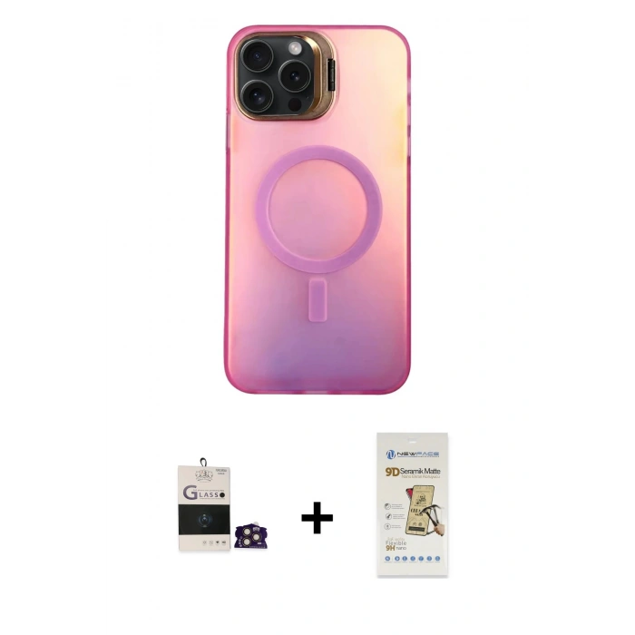 MARSİLYAN™- iPhone 14 Pro Max Kılıf Doruk Klasik Prime - Siyah Mat Seramik Nano Ekran Koruyucu + Bilvis Titan Kamera Lens - GD