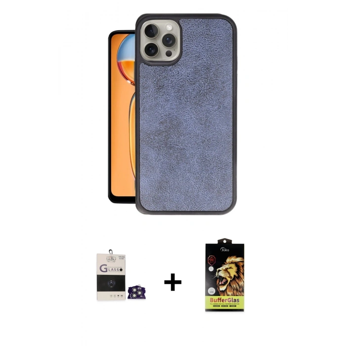 ieg™ iPhone 14 Pro Max Kılıf Kıvılcım Işık Serisi - Siyah Buffer Cam Ekran Koruyucu + Gümüş Bilvis Titan Kamera Lens