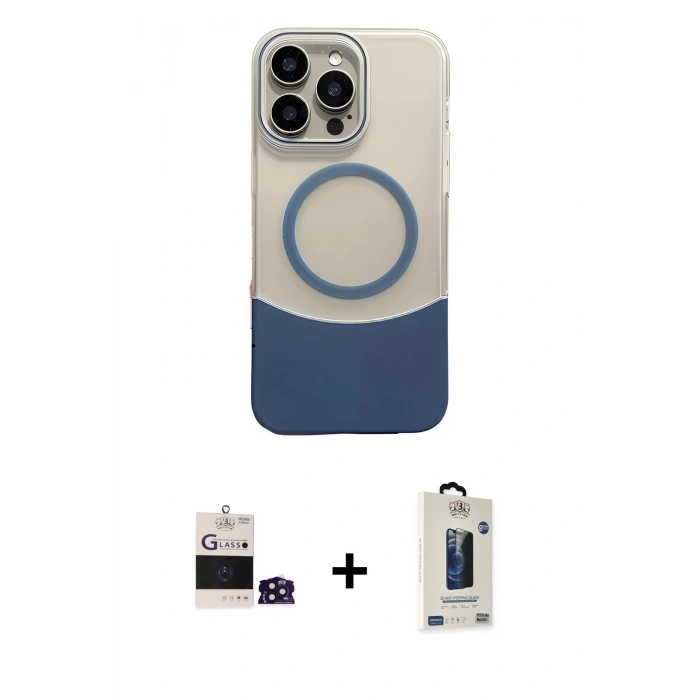 ieg™ iPhone 14 Pro Max Kılıf Kozmos Form Özel Seri - Siyah Bilvis Hayalet Cam Ekran Koruyucu + Derin Mor Bilvis Titan Kamera Lens