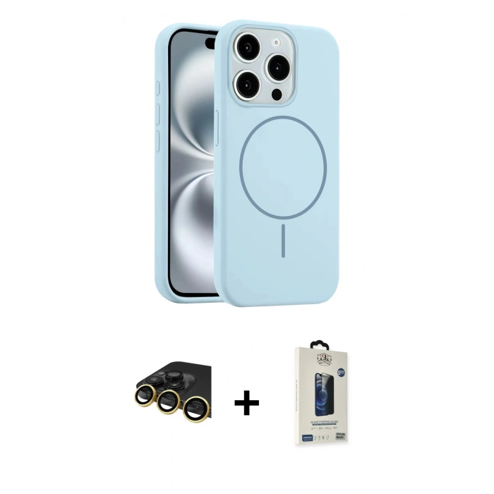 MARSİLYAN™- iPhone 14 Pro Max Kılıf Yankı Form Serisi - Siyah Bilvis Hayalet Cam Ekran Koruyucu + Raze Metal Kamera Lens - GD