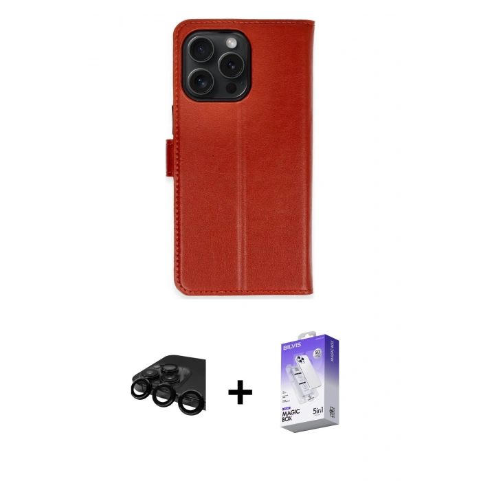 ieg™ iPhone 15 Pro Max Kılıf Siluet Işık Serisi - Siyah Bilvis 5in1 3D Magic Cam Ekran Koruyucu + Siyah Raze Metal Kamera Lens