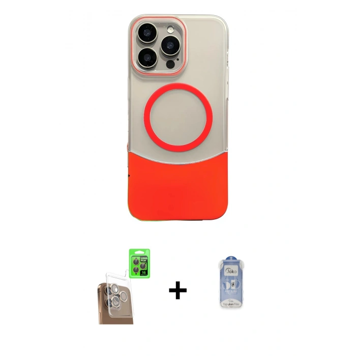 ieg™ iPhone 16 Pro Kılıf Kozmos Form Özel Seri - Siyah Joko Magic 5D Cam + Çöl Titanyum Raze Metal Kamera Lens