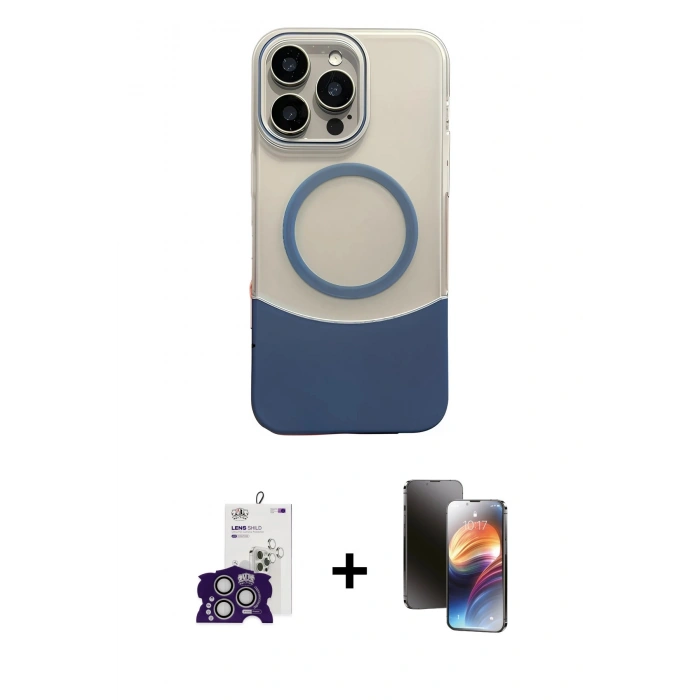ieg™ iPhone 16 Pro Max Kılıf Kozmos Form Özel Seri - Siyah 3D Antistatik Mat Seramik Nano Ekran Koruyucu + Gümüş Bilvis Titan Kamera Lens