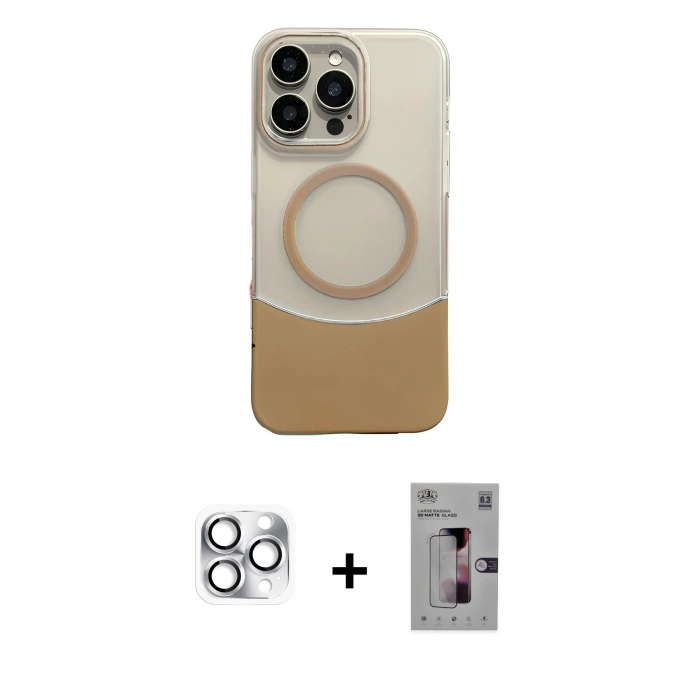 ieg™ iPhone 16 Pro Max Kılıf Kozmos Form Özel Seri - Siyah Bilvis 3D Mat Cam Ekran Koruyucu + Gümüş Pers Alüminyum Kamera Lens