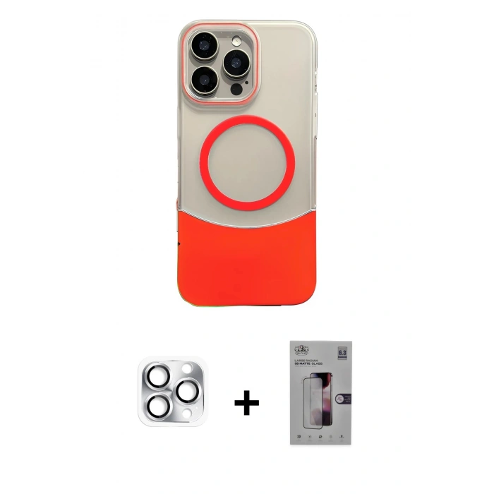 ieg™ iPhone 16 Pro Max Kılıf Kozmos Form Özel Seri - Siyah Bilvis 3D Mat Cam Ekran Koruyucu + Gümüş Pers Alüminyum Kamera Lens