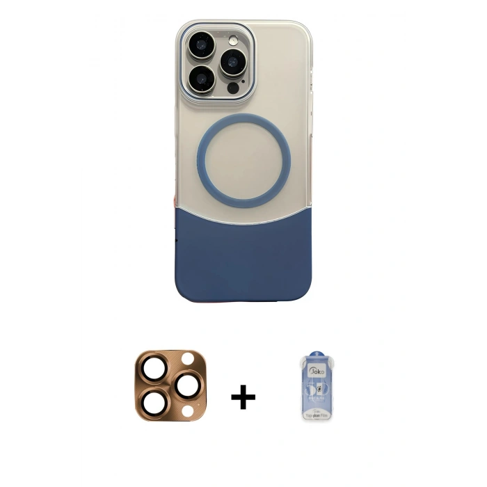 ieg™ iPhone 16 Pro Max Kılıf Kozmos Form Özel Seri - Siyah Joko Magic 5D Cam + Çöl Titanyum Pers Alüminyum Kamera Lens