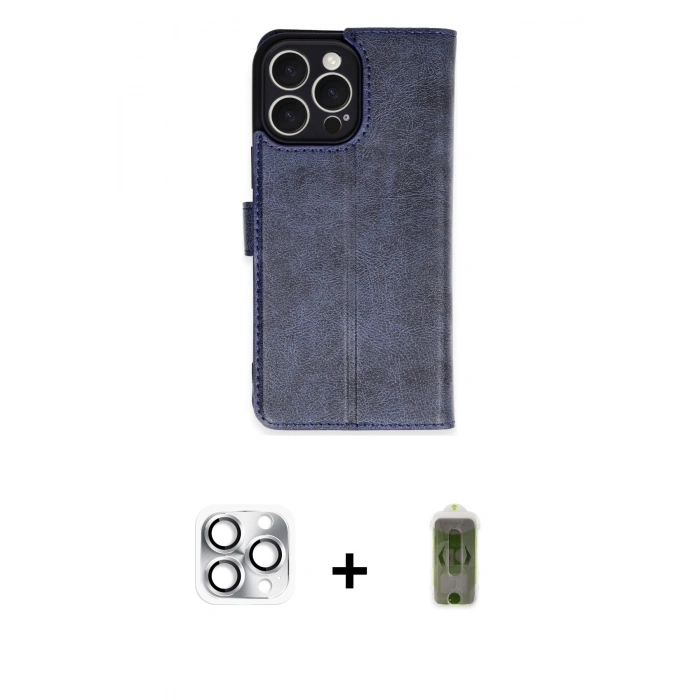 ieg™ iPhone 16 Pro Max Kılıf Siluet Işık Serisi - Siyah Joko Magic 5D Hayalet Cam + Gümüş Pers Alüminyum Kamera Lens