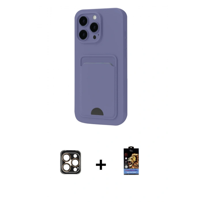 ieg™ iPhone 16 Pro Max Kılıf Vadi Çizgi Prime - Siyah Buffer Hayalet Cam Ekran Koruyucu + Gold PVD Metal Kamera Lens