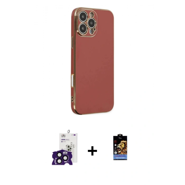 ieg™ iPhone 16 Pro Max Kılıf Yankı Serisi - Siyah Buffer Hayalet Cam Ekran Koruyucu + Siyah Bilvis Titan Kamera Lens