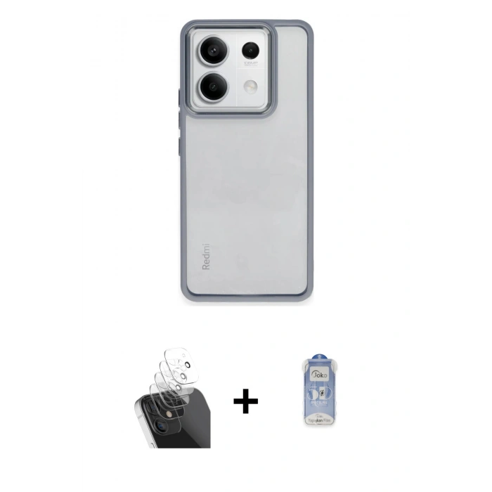 ieg™ Redmi Note 13 Pro 4G Kılıf Nova Işık Serisi - Siyah Joko Magic 5D Cam + Şeffaf Kamera Lens Koruma Cam
