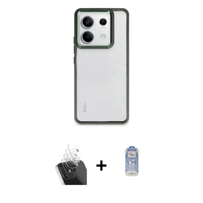 ieg™ Redmi Note 13 Pro 4G Kılıf Nova Işık Serisi - Siyah Joko Magic 5D Cam + Şeffaf Kamera Lens Koruma Cam