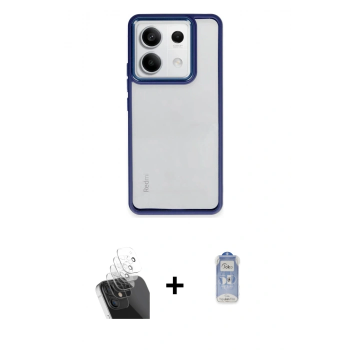 ieg™ Redmi Note 13 Pro 4G Kılıf Nova Işık Serisi - Siyah Joko Magic 5D Cam + Şeffaf Kamera Lens Koruma Cam
