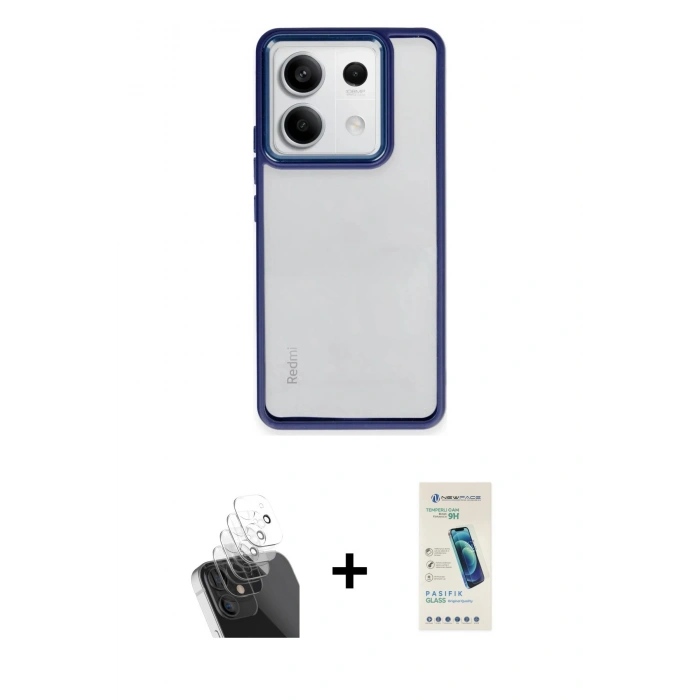 ieg™ Redmi Note 13 Pro 5G Kılıf Nova Işık Serisi - Şeffaf Pasifik Cam Ekran Koruyucu + Şeffaf Kamera Lens Koruma Cam
