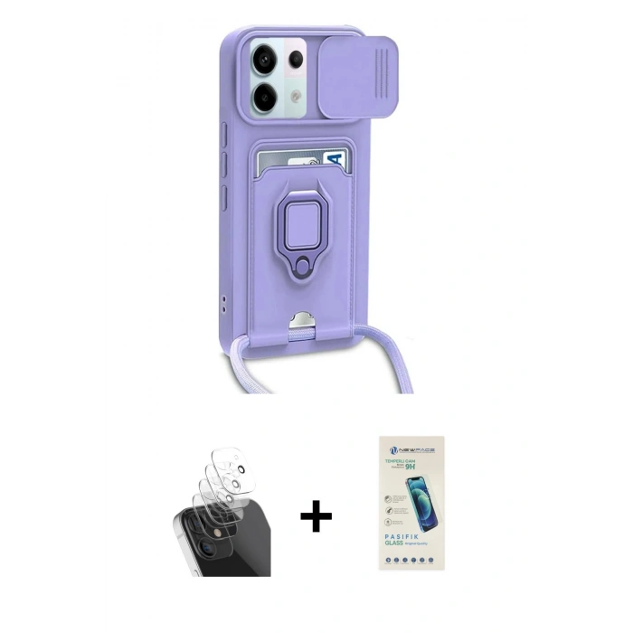 ieg™ Redmi Note 13 Pro 5G Kılıf Vadi Form Prime - Şeffaf Pasifik Cam Ekran Koruyucu + Şeffaf Kamera Lens Koruma Cam