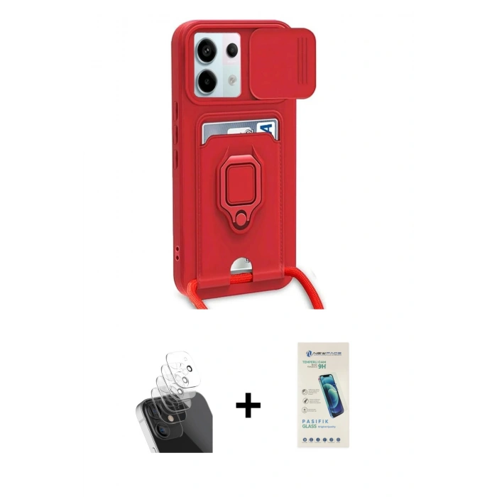 ieg™ Redmi Note 13 Pro 5G Kılıf Vadi Form Prime - Şeffaf Pasifik Cam Ekran Koruyucu + Şeffaf Kamera Lens Koruma Cam