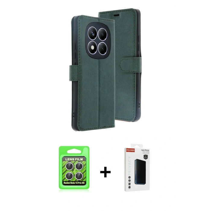 ieg™ Redmi Note 14 Pro 4G Kılıf Siluet Işık Serisi - Şeffaf Hayalet Polymer Nano Ekran Koruyucu + Gümüş Raze Metal Kamera Lens