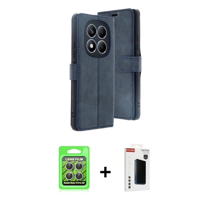 ieg™ Redmi Note 14 Pro 4G Kılıf Siluet Işık Serisi - Şeffaf Hayalet Polymer Nano Ekran Koruyucu + Gümüş Raze Metal Kamera Lens