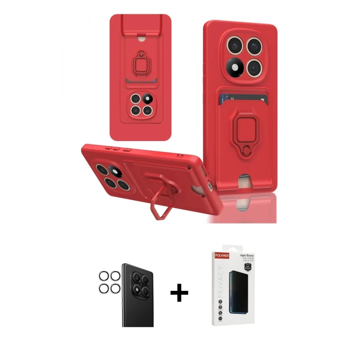 ieg™ Redmi Note 14 Pro 4G Kılıf Vadi Form Prime - Şeffaf Hayalet Polymer Nano Ekran Koruyucu + Gümüş PVD Metal Kamera Lens