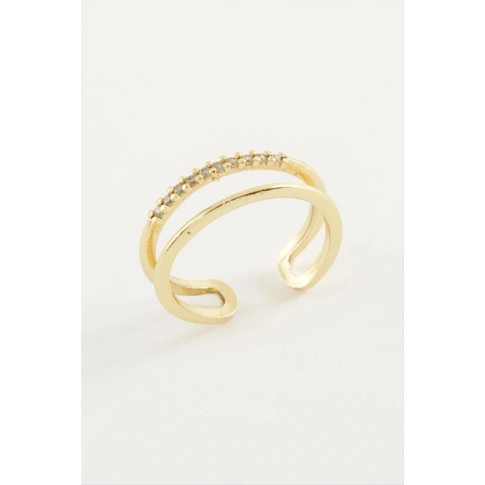 İkili Zirkon Taşlı Yüzük