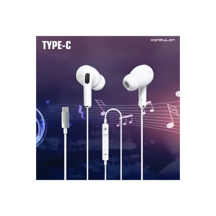 INA16 Type-C Kablolu Kulak İçi Kulaklık - Beyaz