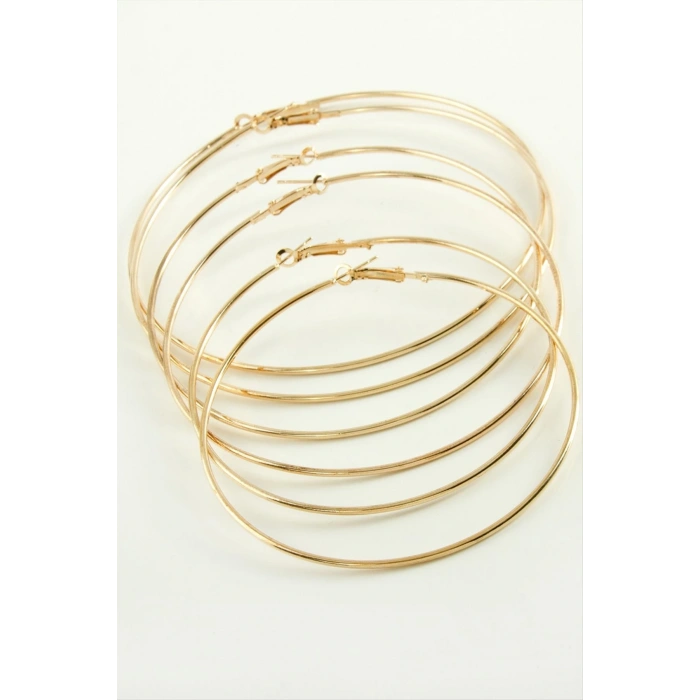 İnce Boru Metal Halka Küpe 6 Adet