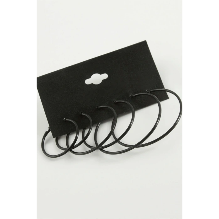 İnce Boru Metal Halka Küpe 6 Adet