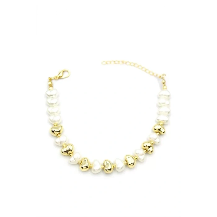 İnci Bileklik - Altın