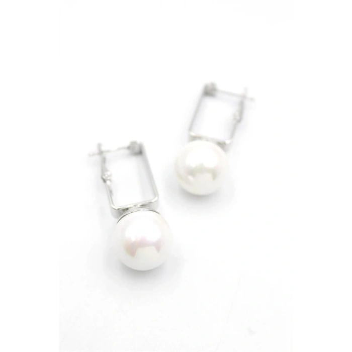 İncili Küpe - Beyaz