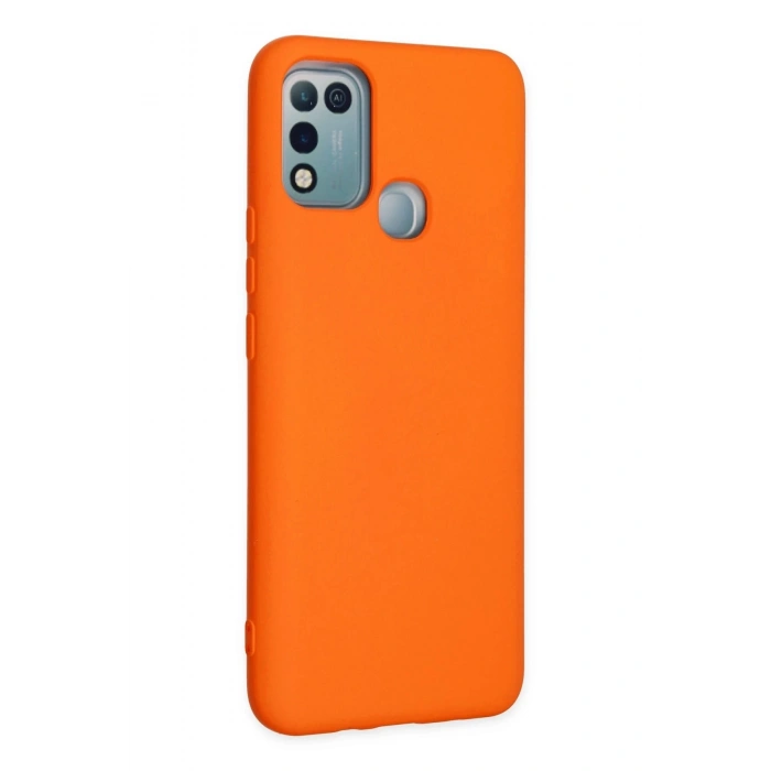 İnfinix Hot 10 Play Kılıf Nano içi Kadife Silikon - Turuncu