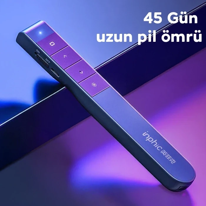 İnphic Pl1 Projeksiyon Multimedya Sunum Şarjlı Kırmızı Lazerli Uzaktan Kumanda