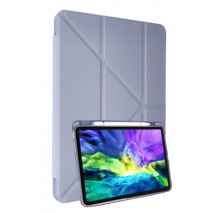 iPad 2022 10.9 (10.nesil) Kılıf Kalemlikli Mars Tablet Kılıfı - Lila