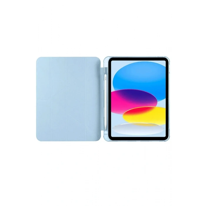 iPad 2022 10.9 (10.nesil) Kılıf Kalemlikli Mars Tablet Kılıfı - Mavi