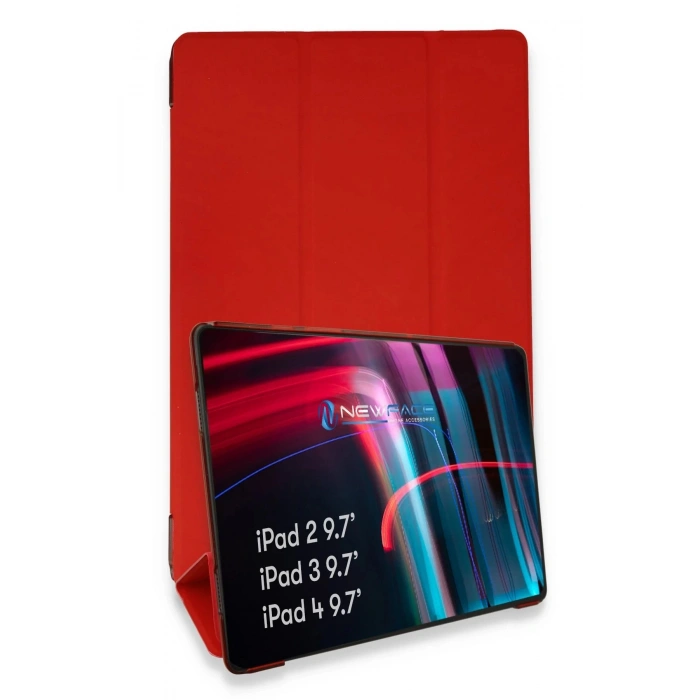 iPad 4 9.7 Kılıf Tablet Smart Kılıf - Kırmızı
