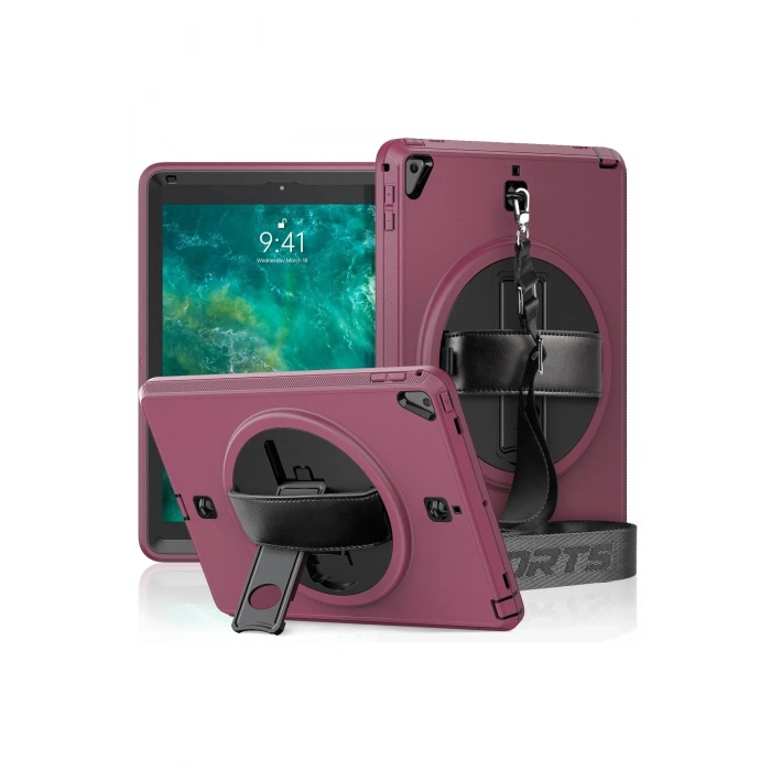 iPad 5 Air 9.7 Kılıf Strap-C Otterbox Tablet Kapak - Mürdüm