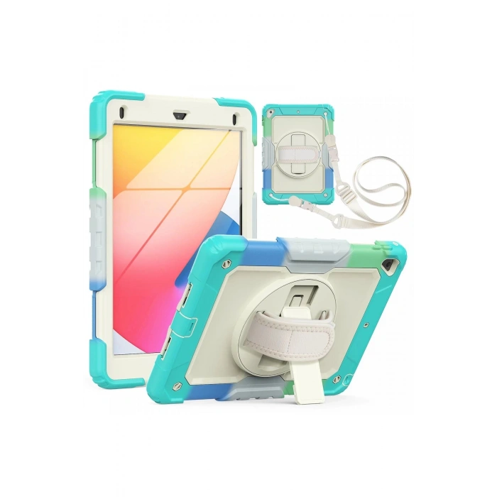 iPad 5 Air 9.7 Kılıf Tablet Rainbow Kapak - Turkuaz