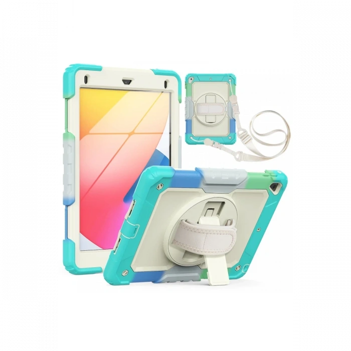 iPad 5 Air 9.7 Kılıf Tablet Rainbow Kapak - Turkuaz