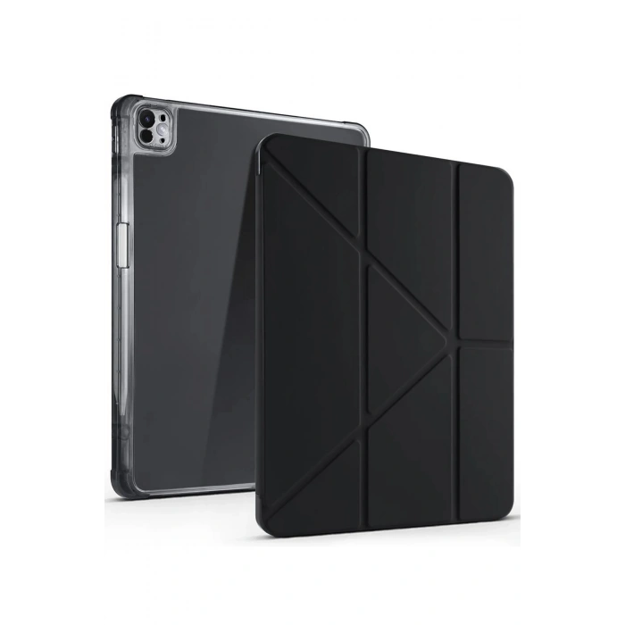 iPad Air 13 (2024) Kılıf Kalemlikli Mars Tablet Kılıfı - Siyah