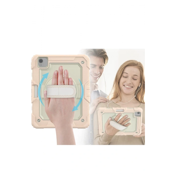 iPad Pro 11 (2020) Kılıf Strap New Tablet Kapak - Pembe