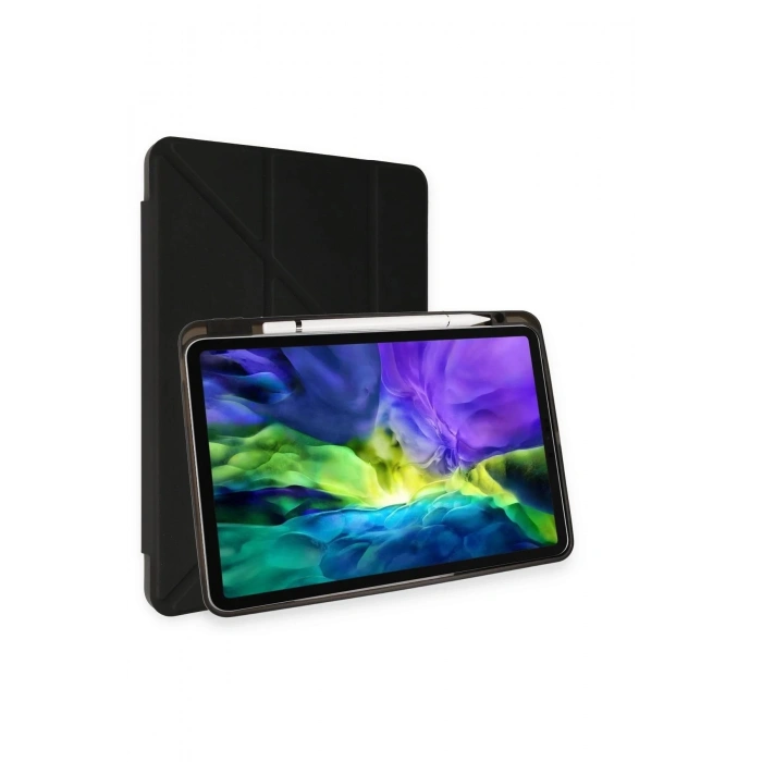 iPad Pro 11 (2021) Kılıf Kalemlikli Hugo Tablet Kılıfı - Siyah