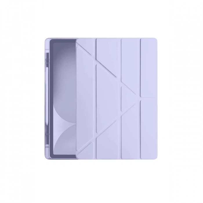 iPad Pro 11 (2024) Kılıf Kalemlikli Hugo Tablet Kılıfı - Lila