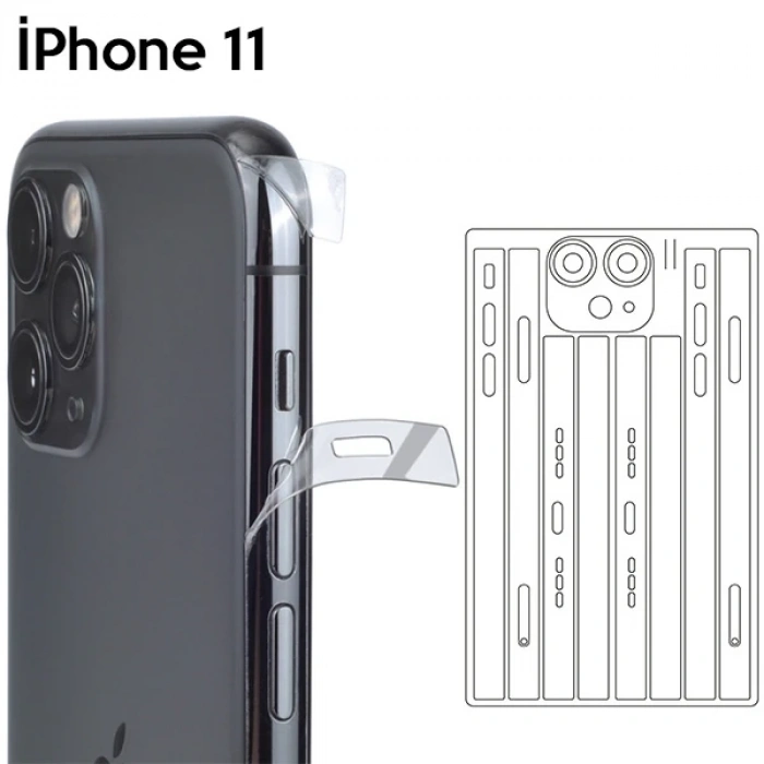 İphone 11 6.1 Hidrojel Hayalet Yan Alt Üst Kamera Kaplama Film