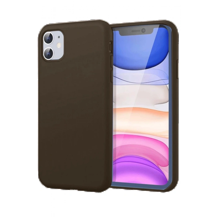 iPhone 11 Kılıf First Silikon - Kahverengi